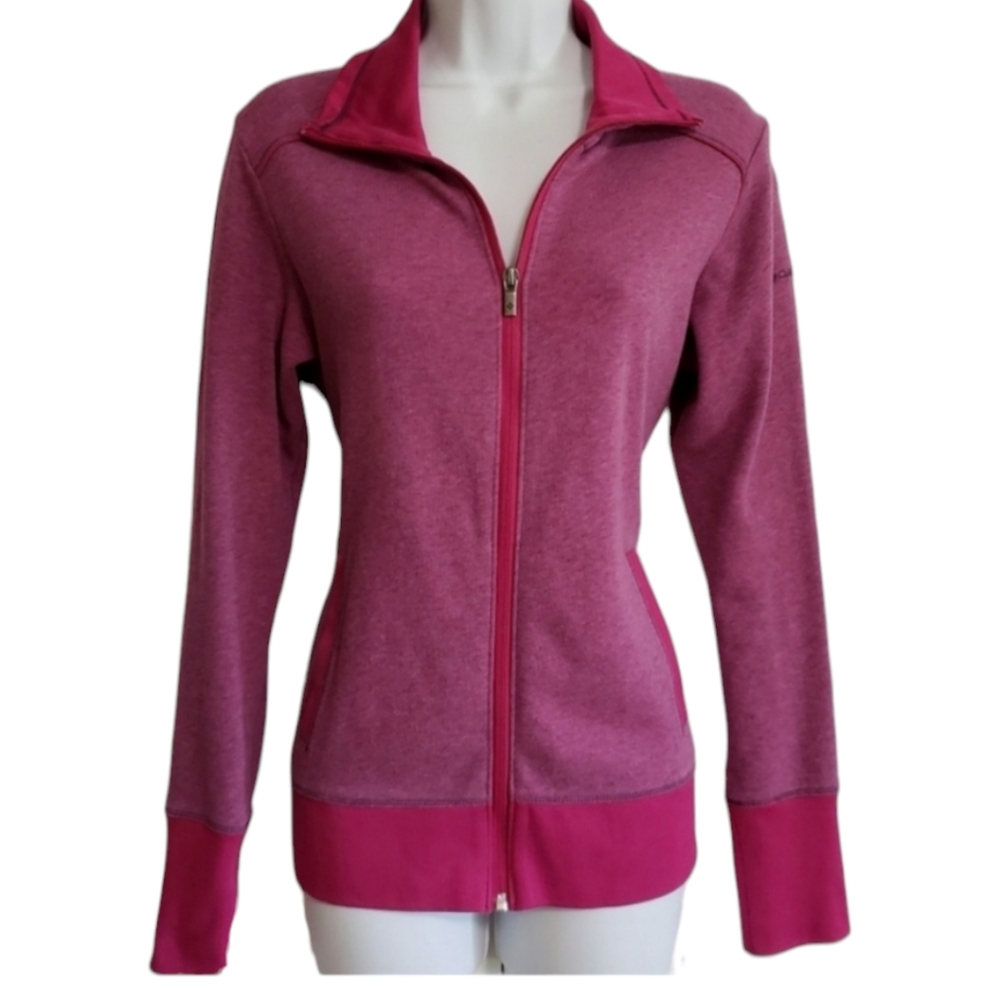 Columbia Womens Small Omni-Wick Full Zip Active Wear Sweatshirt Jacket Pink